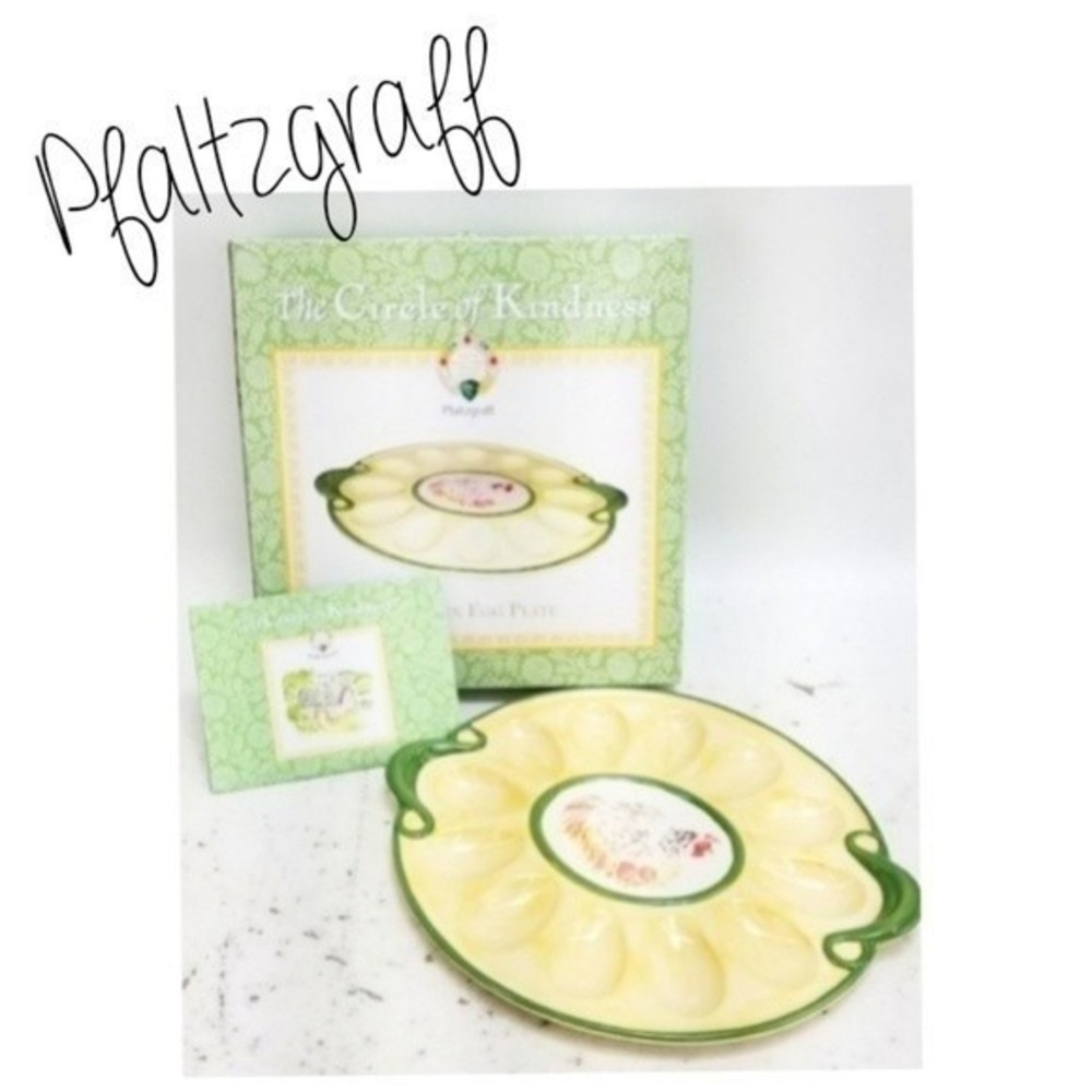 NEW Pfaltzgraff Deviled Egg Serving Plate Tray The Circle of Kindness Chicken